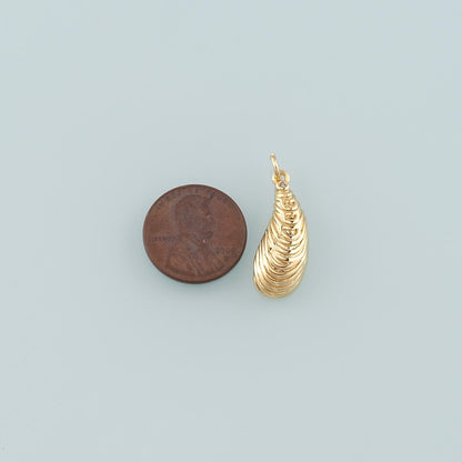 Gold Oyster Charms,18K Gold Filled Conch Pendant,Conch Shell Charm Bracelet Necklace for DIY Jewelry Making Supply