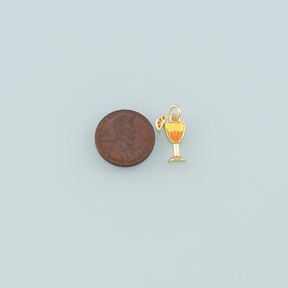 Gold Drinks Charms,18K Gold Filled Juice Pendant,Enamel Juice Charm Bracelet Necklace for DIY Jewelry Making Supply