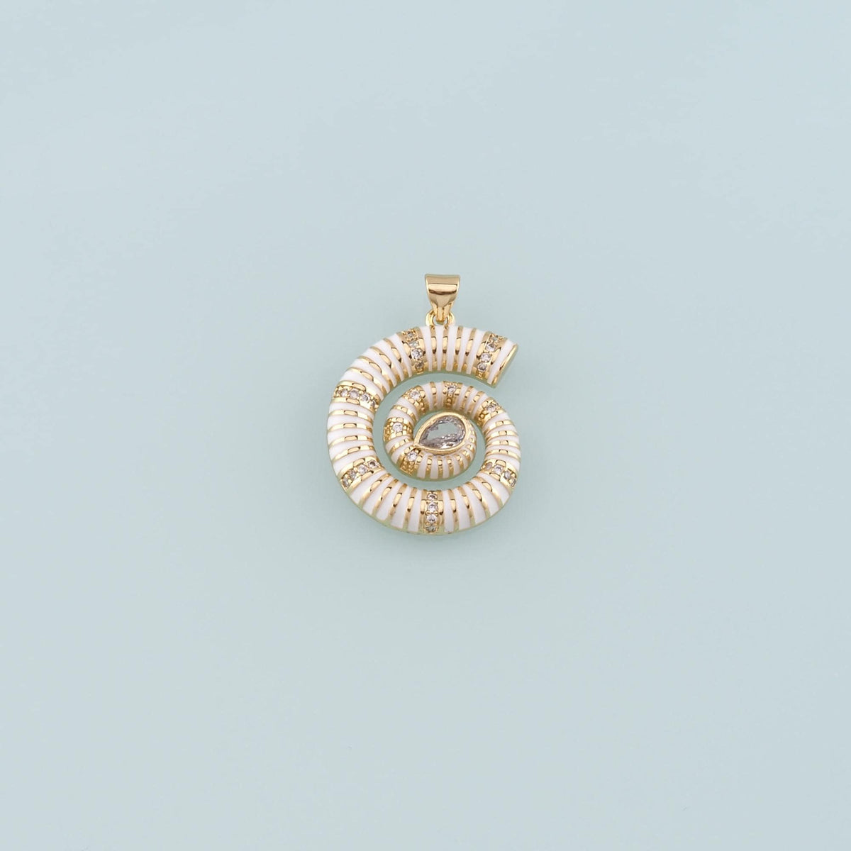 Gold Shell Charms,18K Gold Filled Conch Pendant,Enamel Conch Shell Charm Bracelet Necklace for DIY Jewelry Making Supply