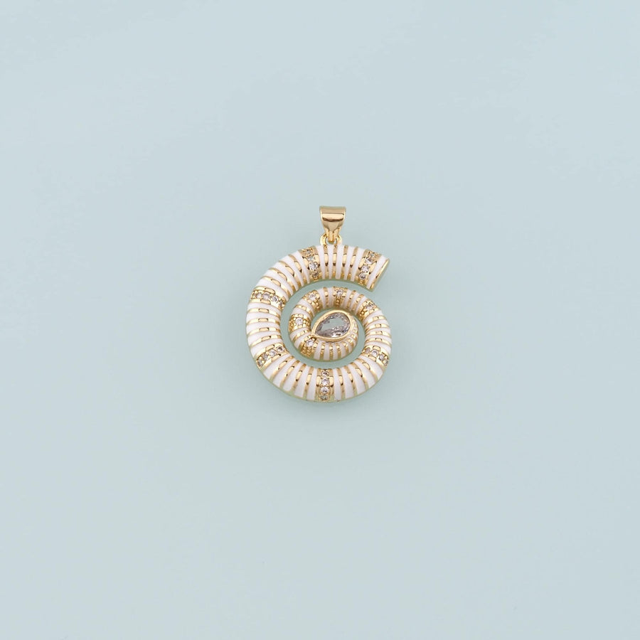 Gold Shell Charms,18K Gold Filled Conch Pendant,Enamel Conch Shell Charm Bracelet Necklace for DIY Jewelry Making Supply