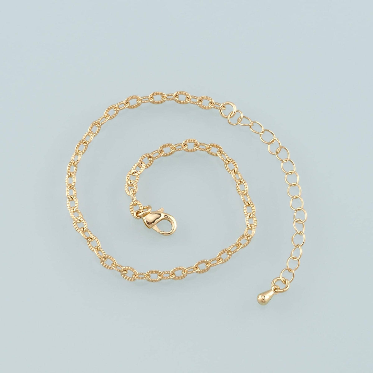 Gold Adjustable Chain,18K Gold Filled Oval Bracelet,Semi Finished Bracelets,Bracelets for Jewelry Making