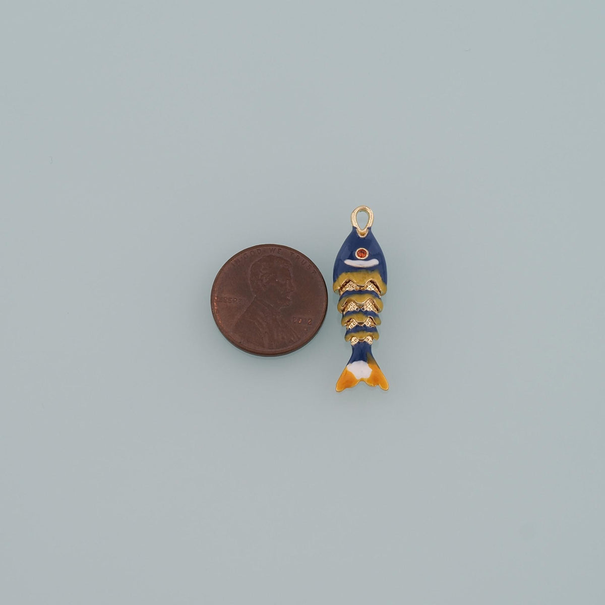 18K Gold Filled Fish Enamel Charm Pendant for Jewelry Making