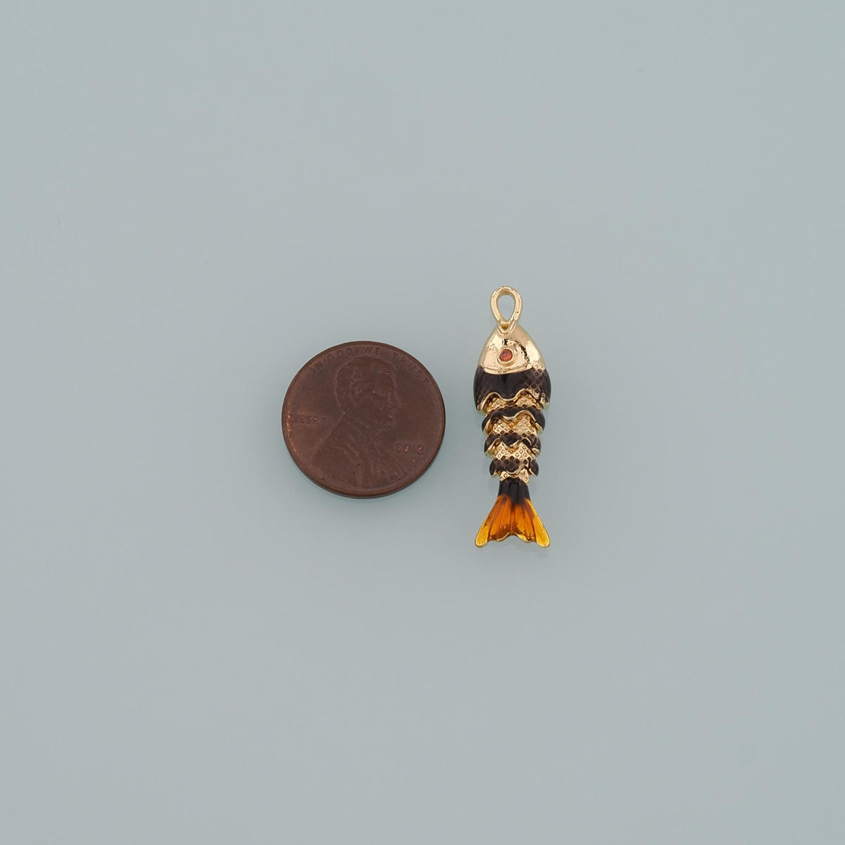 18K Gold Filled Fish Enamel Charm Pendant for Jewelry Making