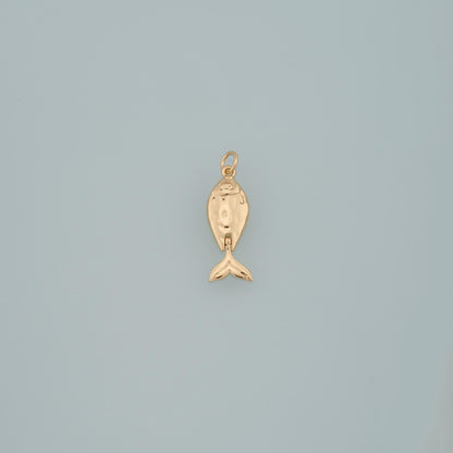 Gold Fish Charms,18K Gold Filled Fish Pendant,Ocean Charm Bracelet Necklace for DIY Jewelry Making Supply