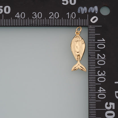 Gold Fish Charms,18K Gold Filled Fish Pendant,Ocean Charm Bracelet Necklace for DIY Jewelry Making Supply