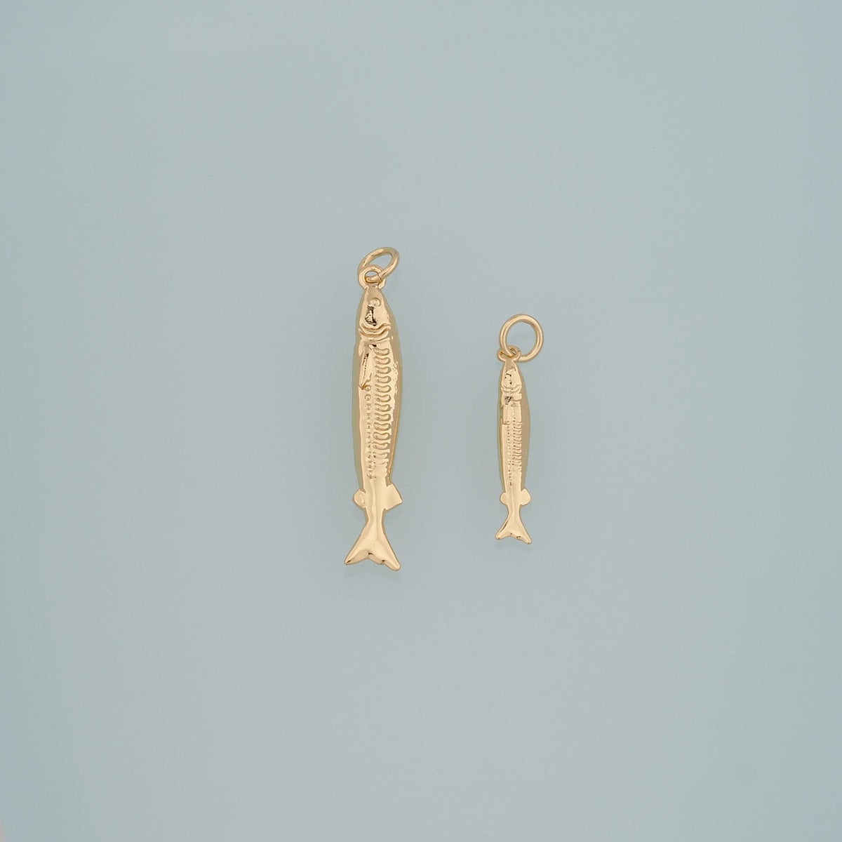 Gold Fish Charms,18K Gold Filled Fish Pendant,Ocean Charm Bracelet Necklace for DIY Jewelry Making Supply