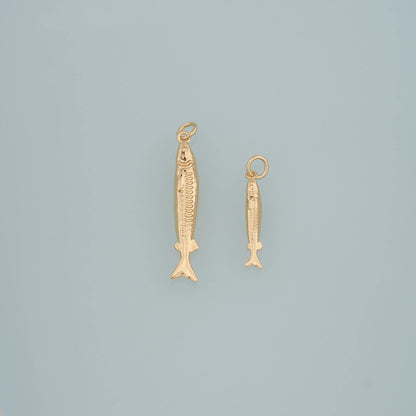 Gold Fish Charms,18K Gold Filled Fish Pendant,Ocean Charm Bracelet Necklace for DIY Jewelry Making Supply