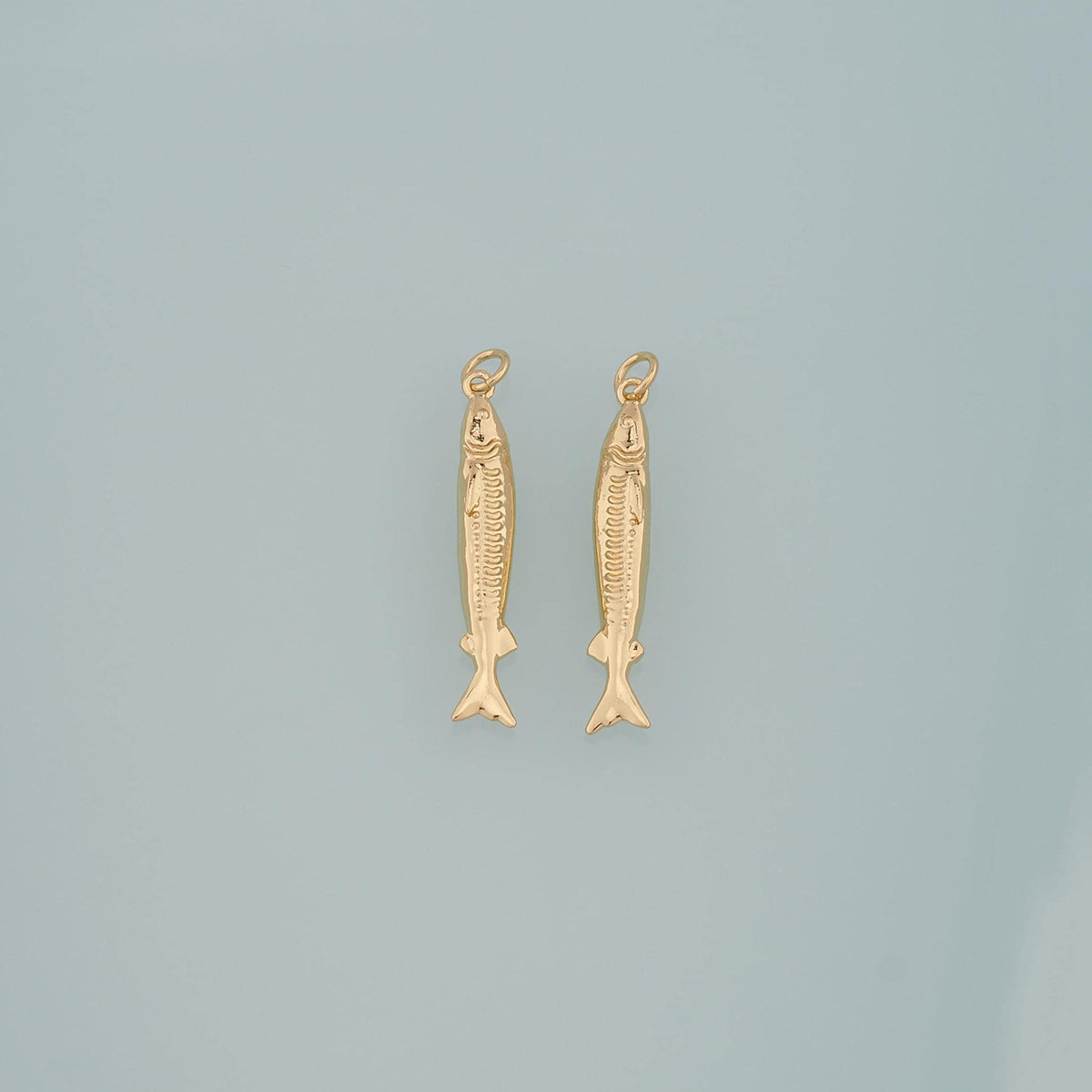 Gold Fish Charms,18K Gold Filled Fish Pendant,Ocean Charm Bracelet Necklace for DIY Jewelry Making Supply