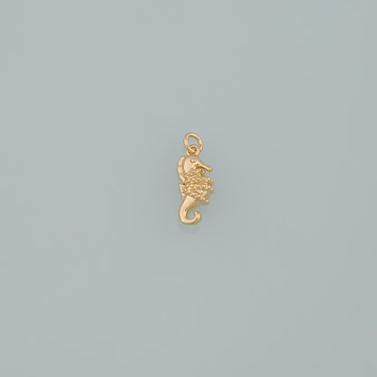 18K Gold Filled Seahorse Pendant,Seahorse Charm Bracelet Necklace for DIY Jewelry Making Supply