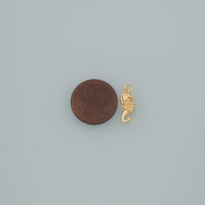 18K Gold Filled Seahorse Pendant,Seahorse Charm Bracelet Necklace for DIY Jewelry Making Supply