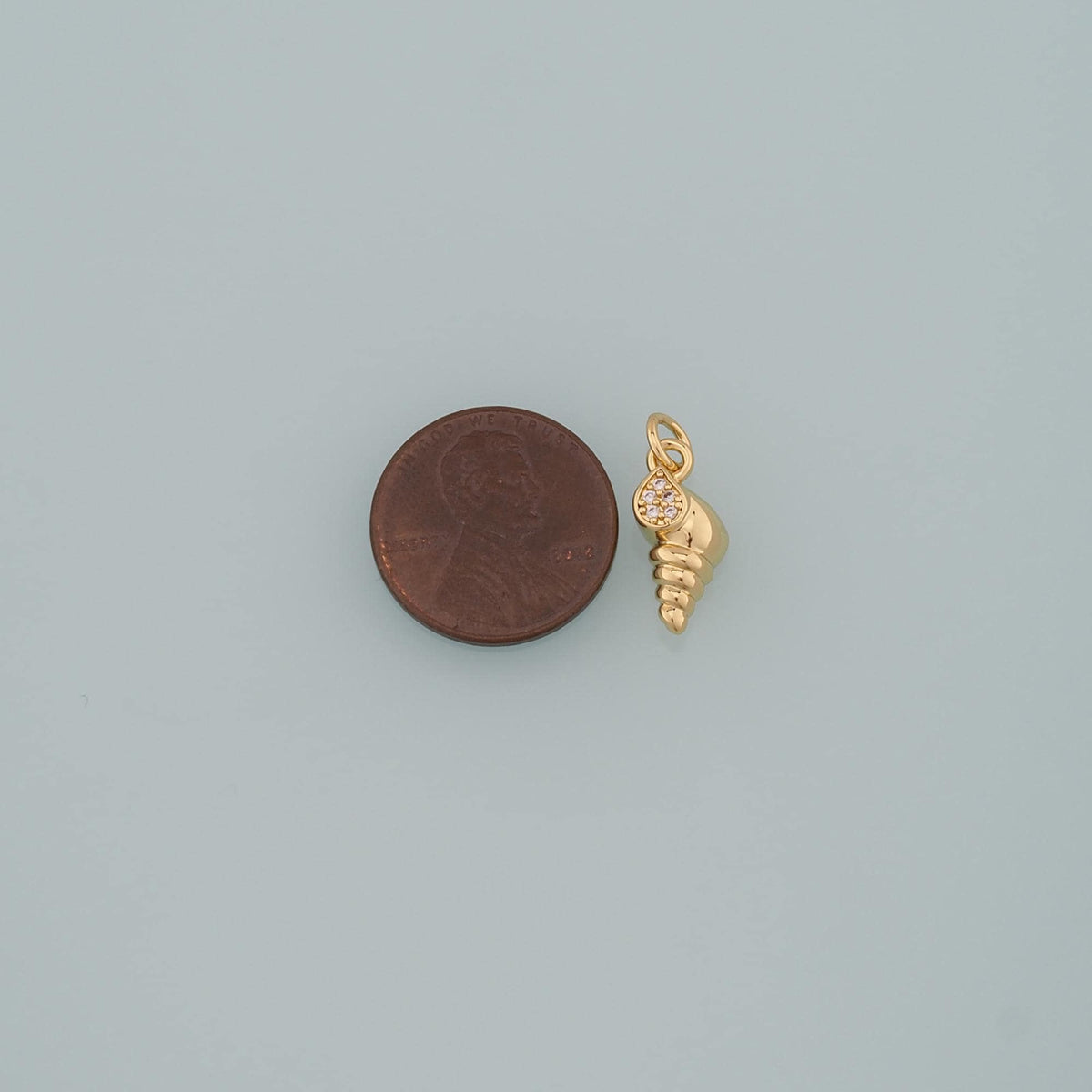 Gold Shell Charms,18K Gold Filled Conch Pendant,CZ Micro Pave Conch Shell Charm Bracelet Necklace for DIY Jewelry Making Supp