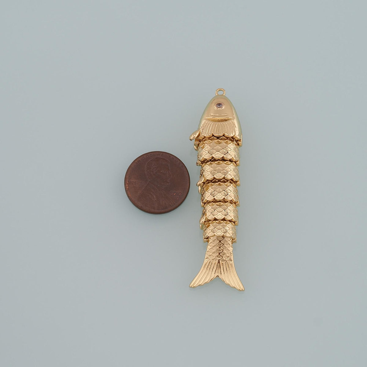 18K Gold Filled Fish Charm Pendant for Jewelry Making