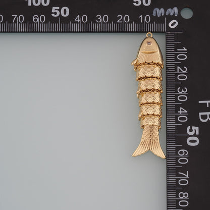 18K Gold Filled Fish Charm Pendant for Jewelry Making