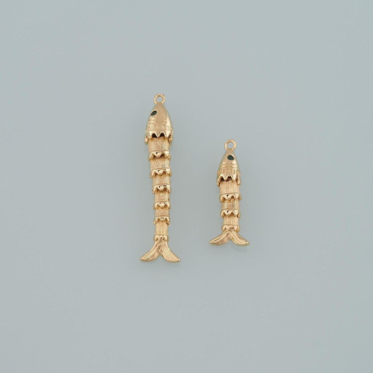 Gold Reticulated Fish Charms,18K Gold Filled Fish Pendant,Ocean Charm Bracelet Necklace for DIY Jewelry Making Supply