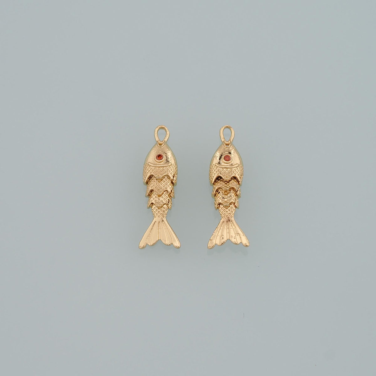Gold Reticulated Fish Charms,18K Gold Filled Fish Pendant,Ocean Charm Bracelet Necklace for DIY Jewelry Making Supply