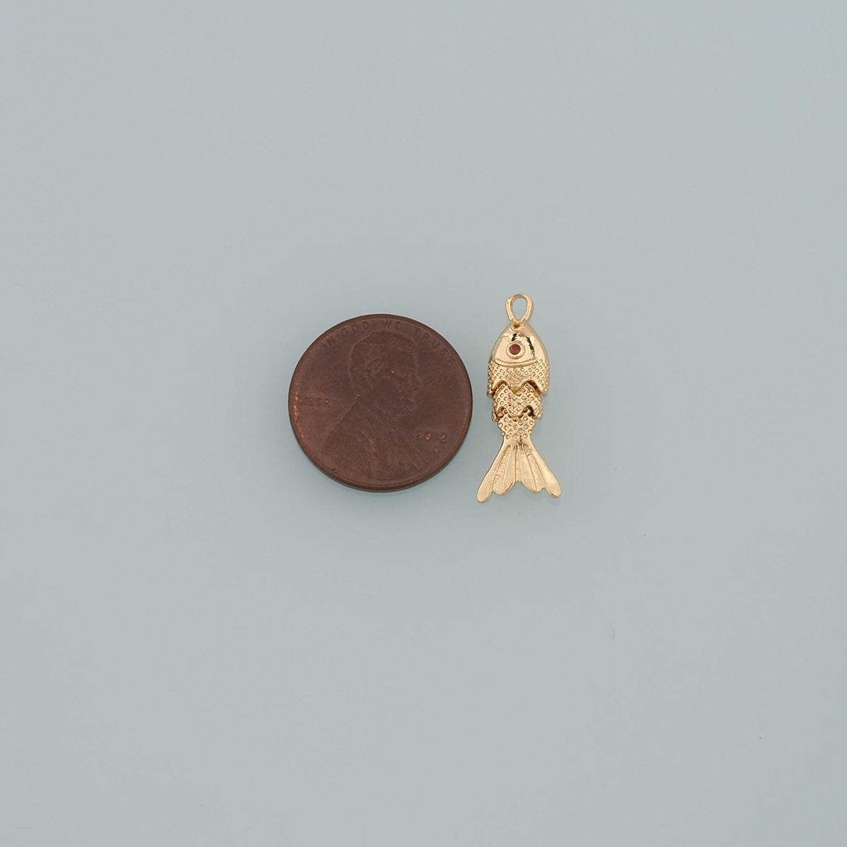 Gold Reticulated Fish Charms,18K Gold Filled Fish Pendant,Ocean Charm Bracelet Necklace for DIY Jewelry Making Supply