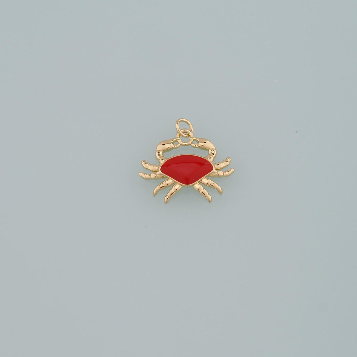 Gold Marine Life Charms,18K Gold Filled Crab Pendant,Enamel Crab Charms Bracelet Necklace for DIY Jewelry Making Supply