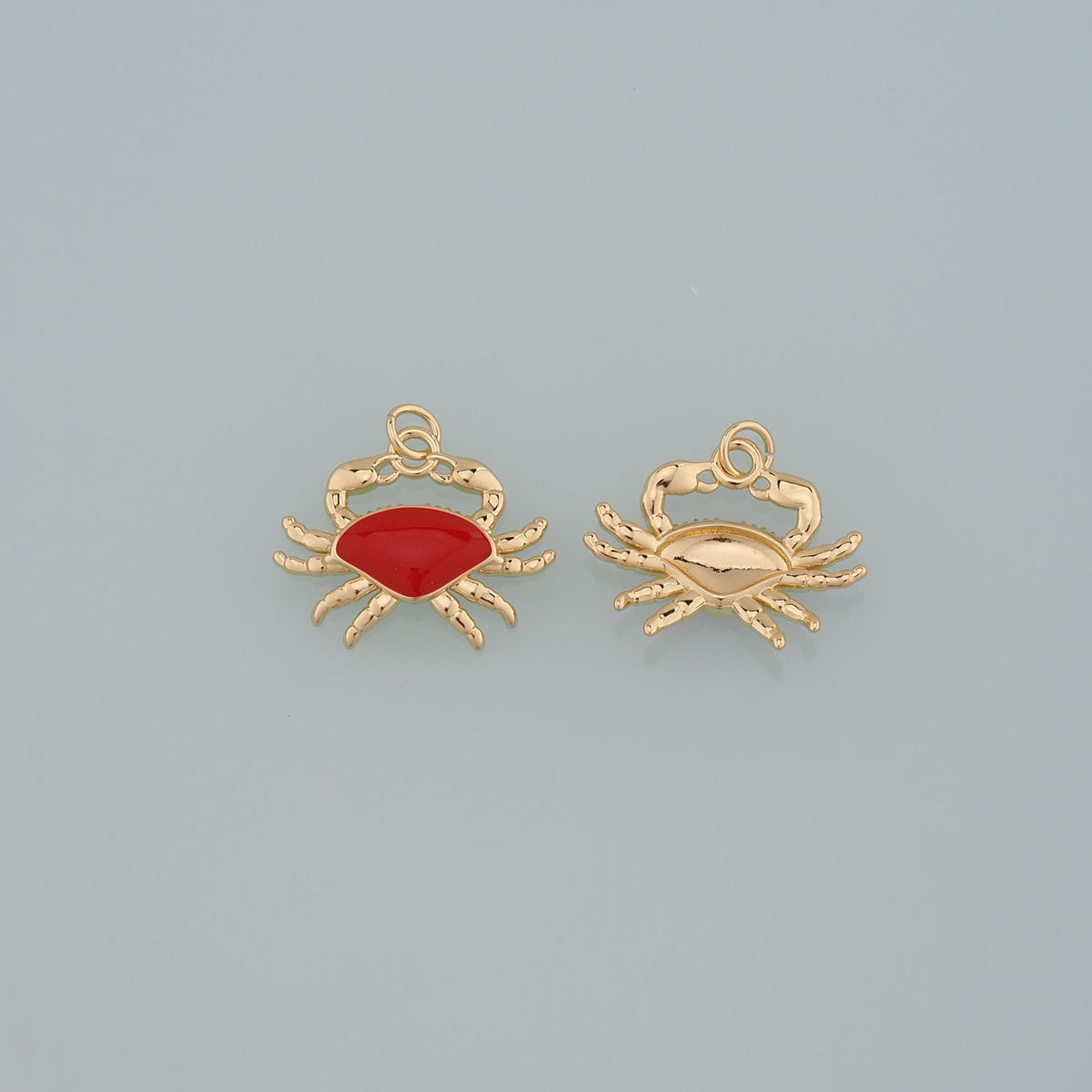 Gold Marine Life Charms,18K Gold Filled Crab Pendant,Enamel Crab Charms Bracelet Necklace for DIY Jewelry Making Supply