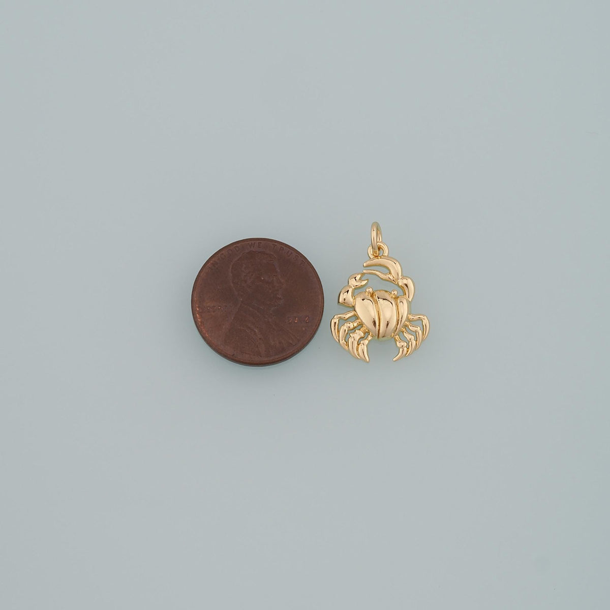 Gold Marine Life Charms,18K Gold Filled Crab Pendant,Crab Charms Bracelet Necklace for DIY Jewelry Making Supply