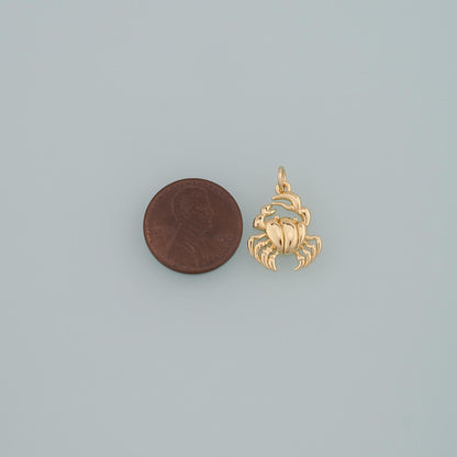 Gold Marine Life Charms,18K Gold Filled Crab Pendant,Crab Charms Bracelet Necklace for DIY Jewelry Making Supply