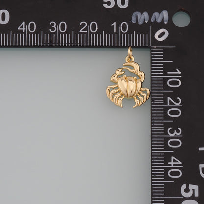 Gold Marine Life Charms,18K Gold Filled Crab Pendant,Crab Charms Bracelet Necklace for DIY Jewelry Making Supply