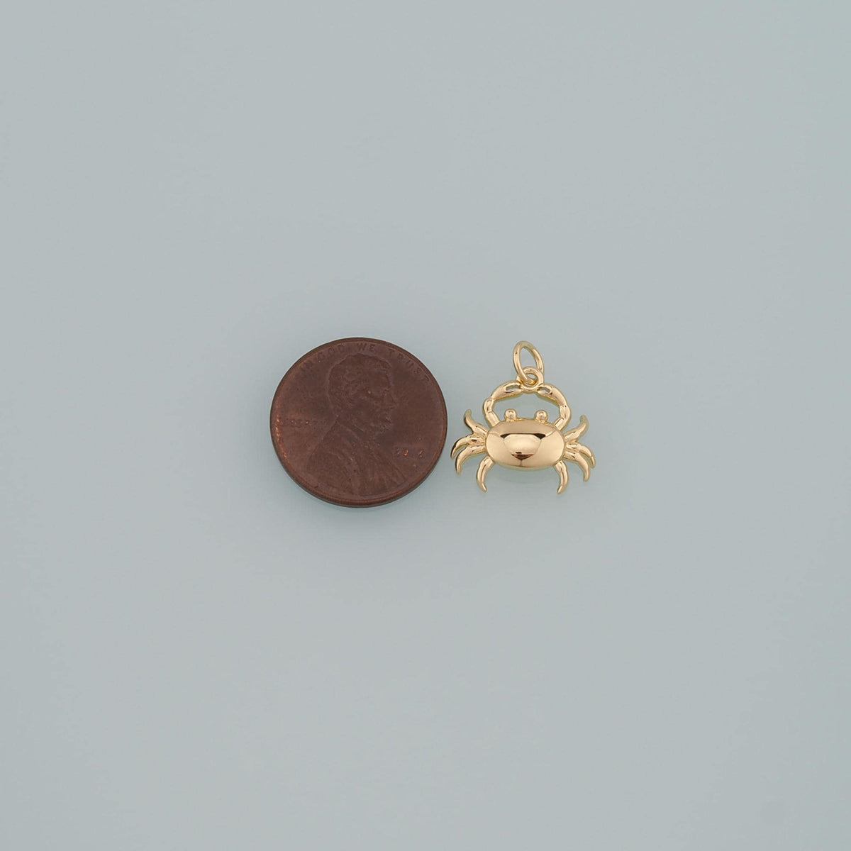 Gold Marine Life Charms,18K Gold Filled Crab Pendant,Crab Charms Bracelet Necklace for DIY Jewelry Making Supply