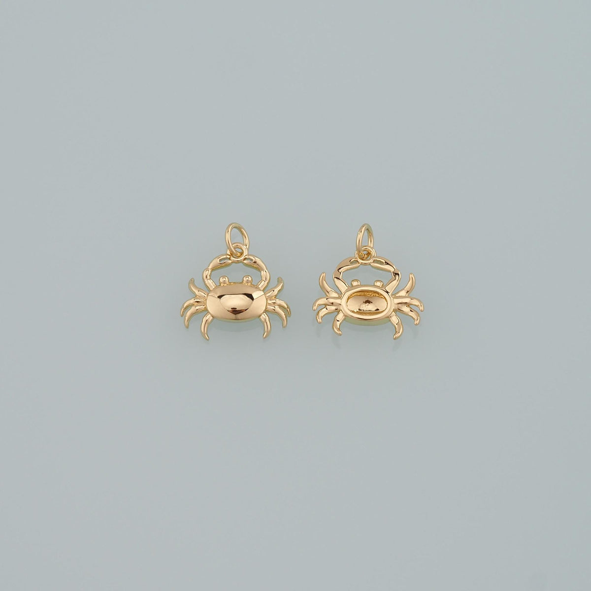 Gold Marine Life Charms,18K Gold Filled Crab Pendant,Crab Charms Bracelet Necklace for DIY Jewelry Making Supply