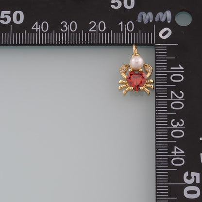 18K Gold Filled Hand CZ Pearl Charm Pendant for Jewelry Making