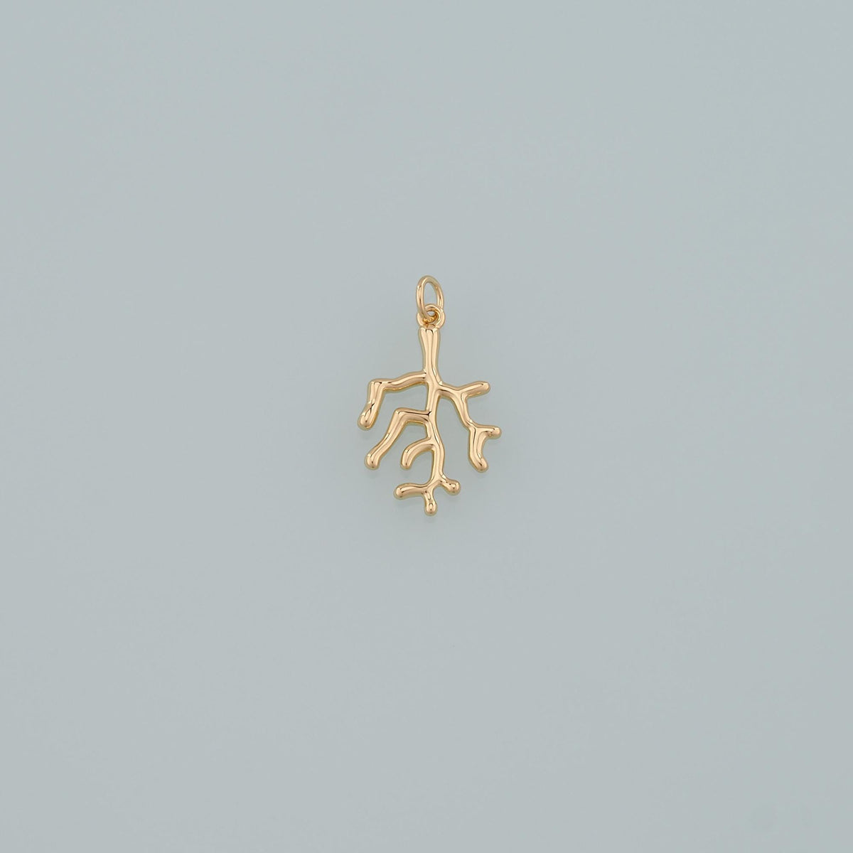 18K Gold Filled Coral Pendant,Coral Charm Bracelet Necklace for DIY Jewelry Making Supply