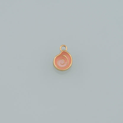 Gold Shell Charms,18K Gold Filled Conch Pendant,Enamel Conch Shell Charm Bracelet Necklace for DIY Jewelry Making Supply