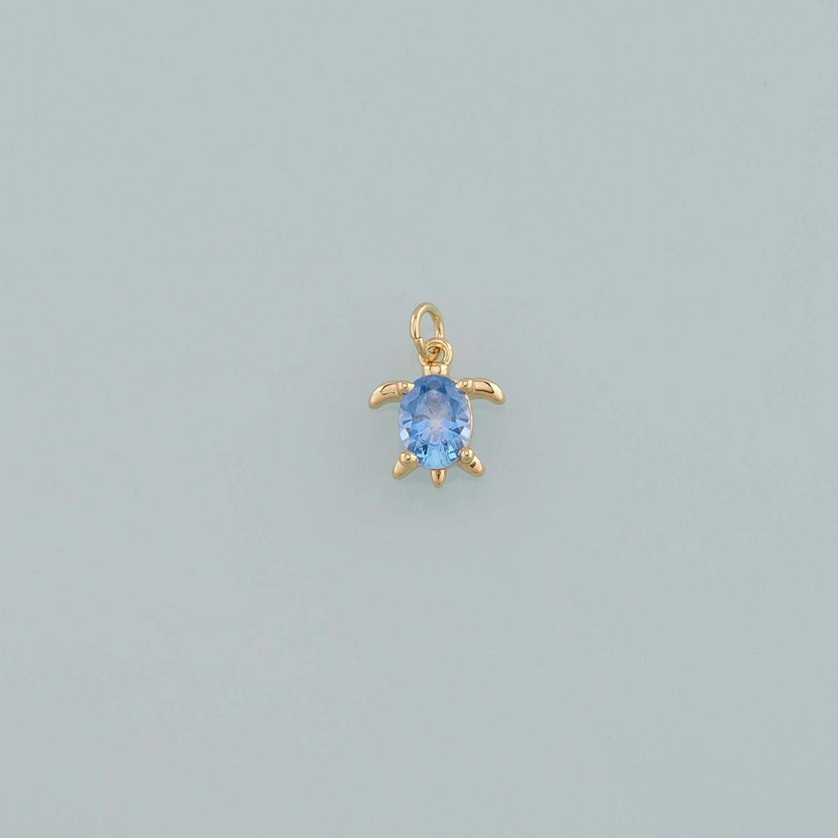 Gold Turtle Charms,18K Gold Filled Turtle Pendant,CZ Micro Pave Turtle Charm Bracelet Necklace for DIY Jewelry Making Supply