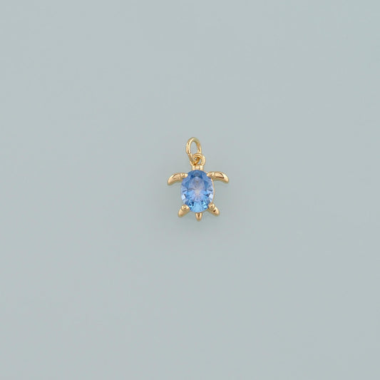 Gold Turtle Charms,18K Gold Filled Turtle Pendant,CZ Micro Pave Turtle Charm Bracelet Necklace for DIY Jewelry Making Supply