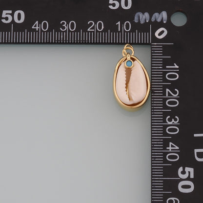 18K Gold Filled Shell Charm Pendant for Jewelry Making