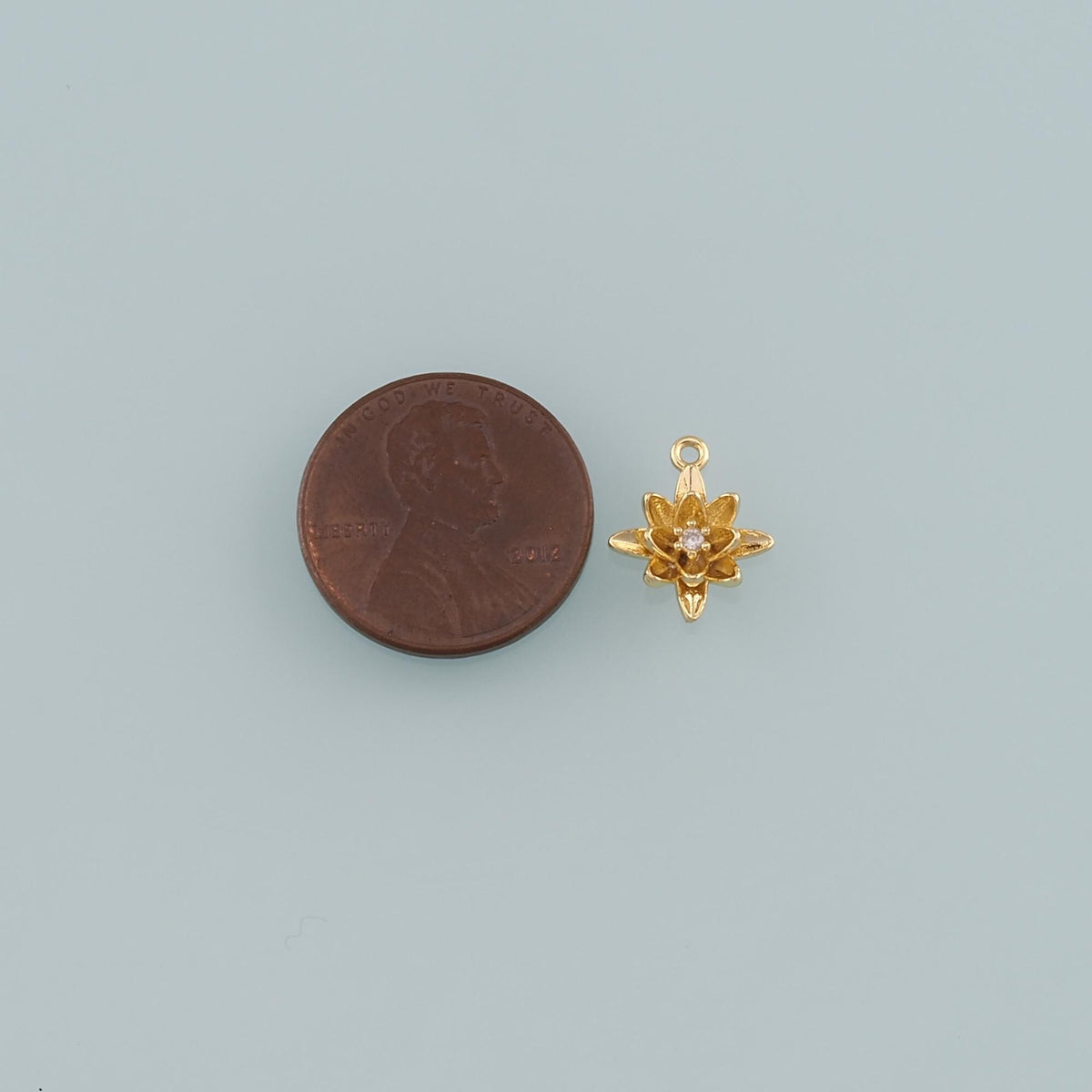 Gold Flower Charms,18K Gold Filled Flower Pendant,CZ Micro Pave Flower Charm Bracelet Necklace for DIY Jewelry Making Supply
