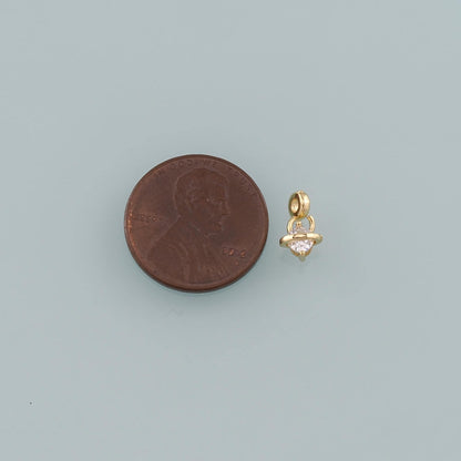 18K Gold Filled Cubic Zirconia Charm Pendant for Jewelry Making