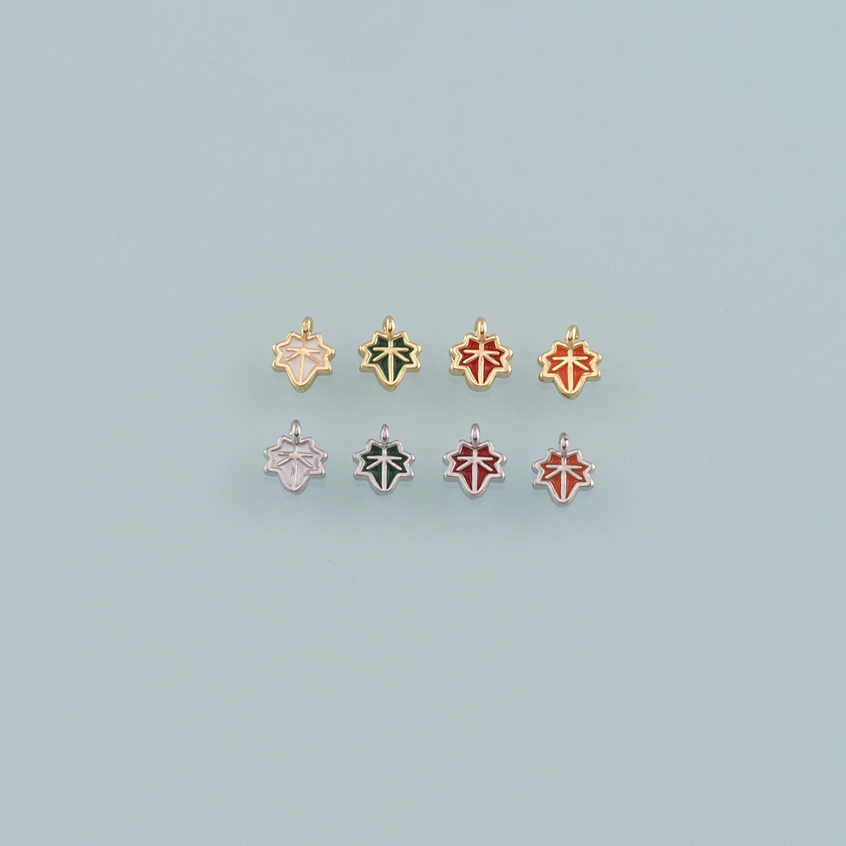 Gold Maple Leaf Charms,18K Gold Filled Maple Leaf Pendant,Enamel Leaf Charm Bracelet Necklace for DIY Jewelry Making Supply