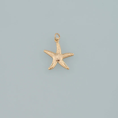 Gold Starfish Charms,18K Gold Filled Sea Star Pendant,Starfish Charm Bracelet Necklace for DIY Jewelry Making Supply