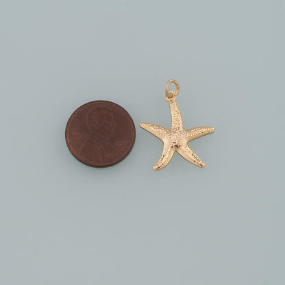 Gold Starfish Charms,18K Gold Filled Sea Star Pendant,Starfish Charm Bracelet Necklace for DIY Jewelry Making Supply