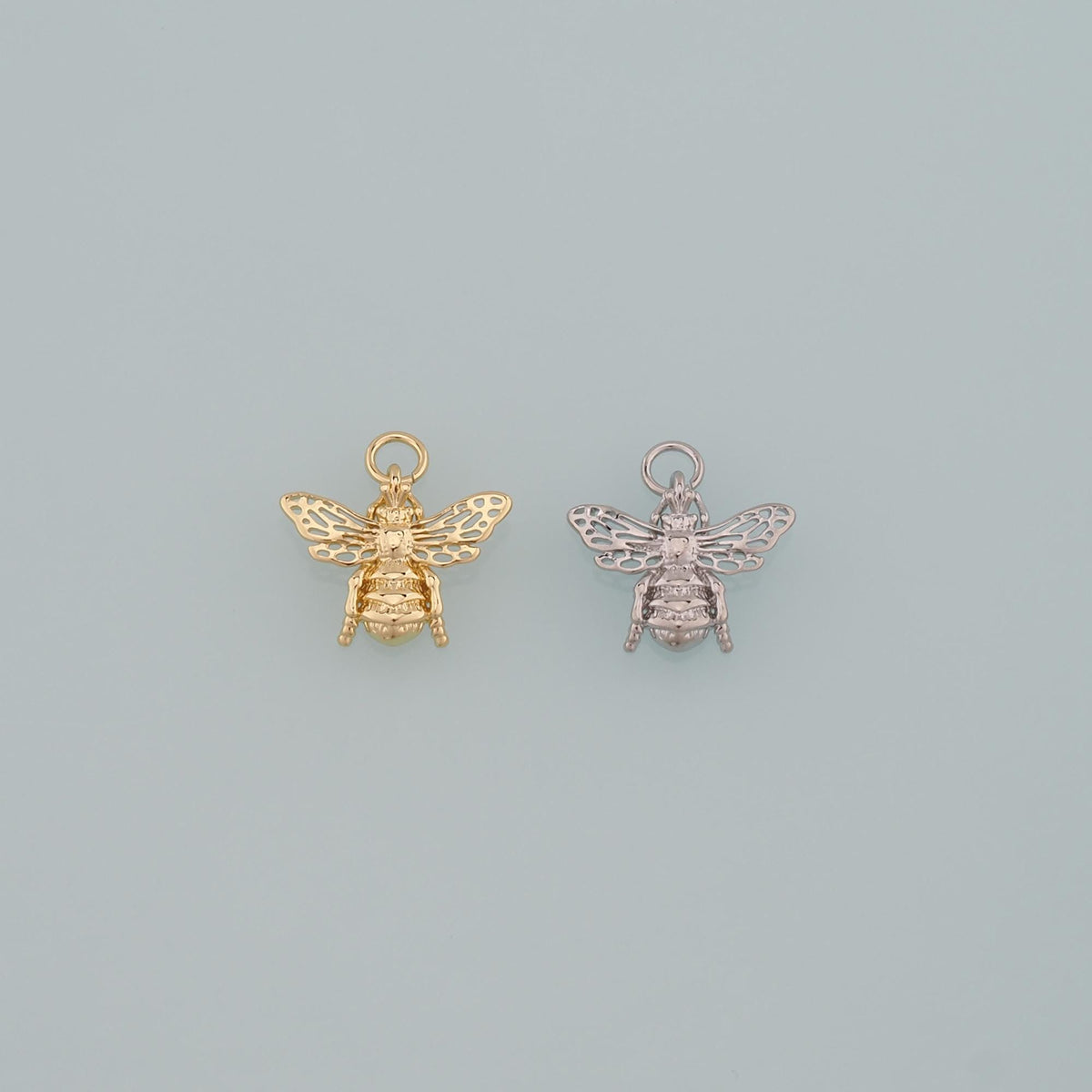 Gold Insect Charms,18K Gold Filled Bee Pendant,Dainty Bee Charm Bracelet Necklace for DIY Jewelry Making Supply