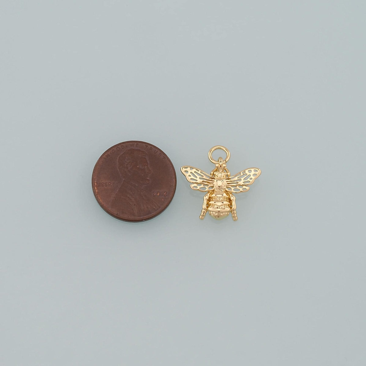 Gold Insect Charms,18K Gold Filled Bee Pendant,Dainty Bee Charm Bracelet Necklace for DIY Jewelry Making Supply