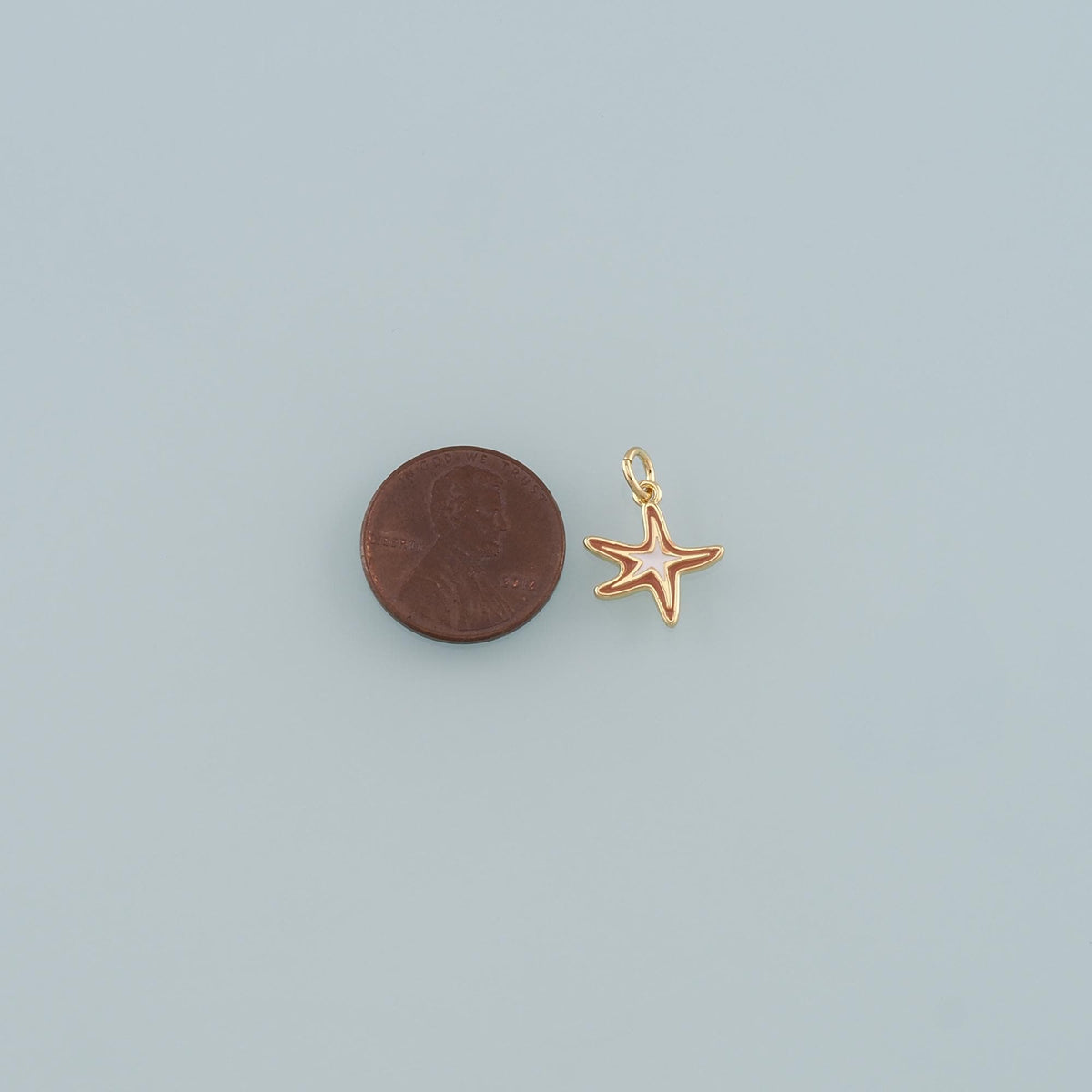 Gold Starfish Charms,18K Gold Filled Sea Star Pendant,Enamel Starfish Charm Bracelet Necklace for DIY Jewelry Making Supply