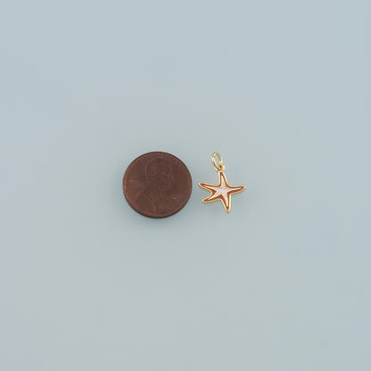 Gold Starfish Charms,18K Gold Filled Sea Star Pendant,Enamel Starfish Charm Bracelet Necklace for DIY Jewelry Making Supply