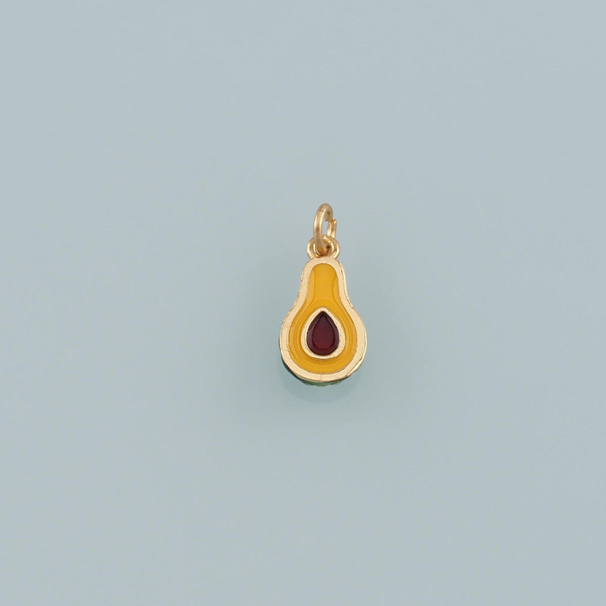 Gold Fruit Charms,18K Gold Filled Avocado Pendant,Enamel Avocado Charm Bracelet Necklace for DIY Jewelry Making Supply