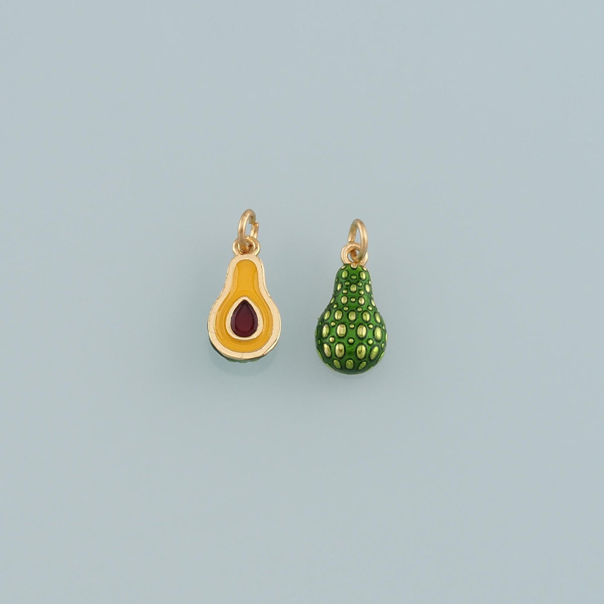 Gold Fruit Charms,18K Gold Filled Avocado Pendant,Enamel Avocado Charm Bracelet Necklace for DIY Jewelry Making Supply