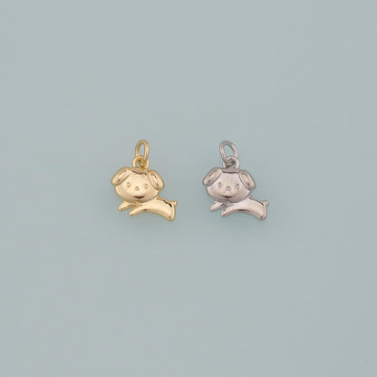 Gold Dog Charms,18K Gold Filled Dog Pendant,Pet Charm Bracelet Necklace for DIY Jewelry Making Supply