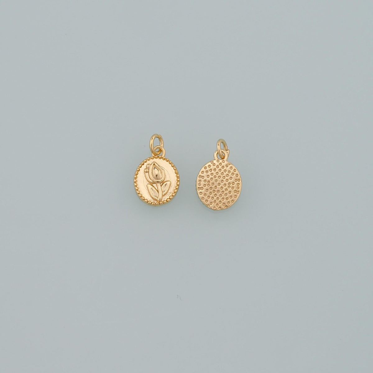 18K Gold Filled Tulip Pendant,Dainty Flower Charm Bracelet Necklace for DIY Jewelry Making Supply
