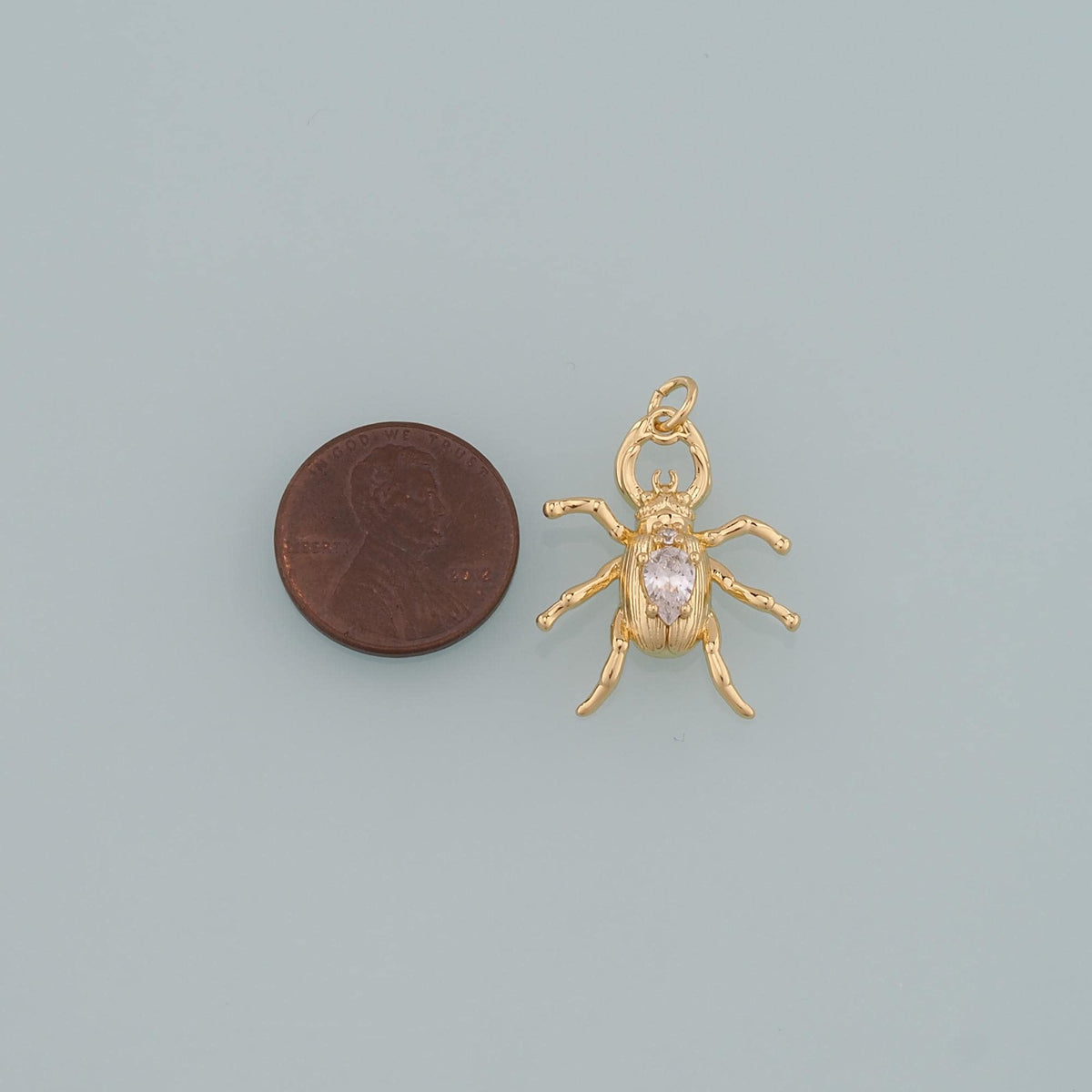 Gold Beetle Charms,18K Gold Filled Beetle Pendant,Insect Charm Bracelet Necklace for DIY Jewelry Making Supply