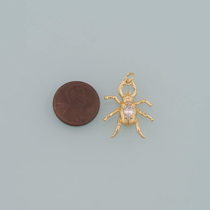 Gold Beetle Charms,18K Gold Filled Beetle Pendant,Insect Charm Bracelet Necklace for DIY Jewelry Making Supply