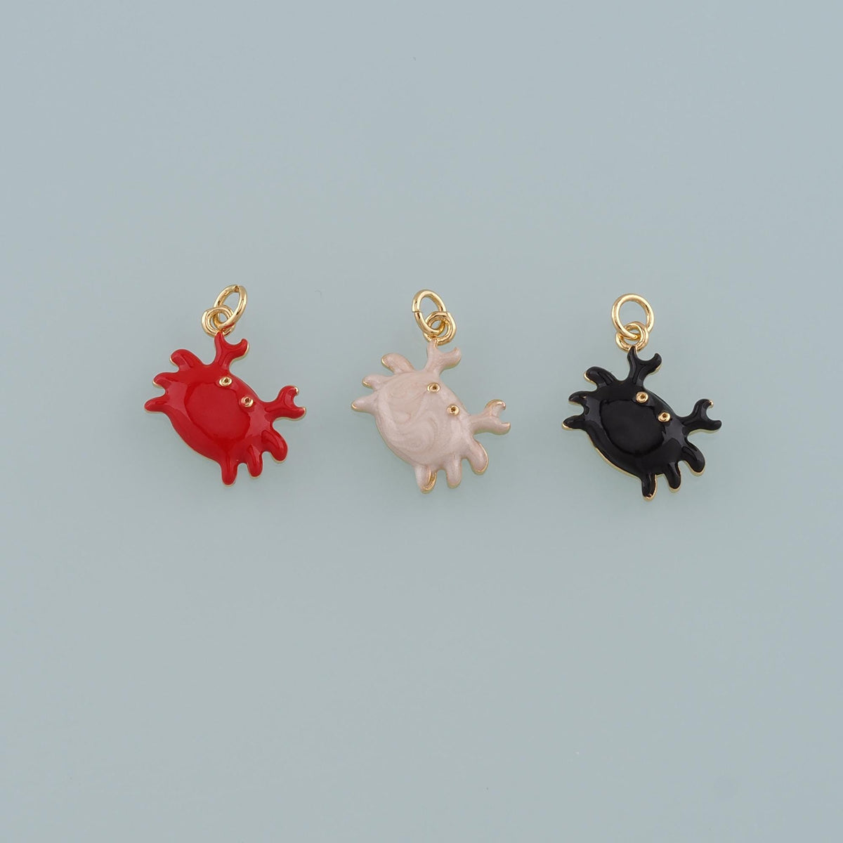 18K Gold Filled Hand Enamel Charm Pendant for Jewelry Making