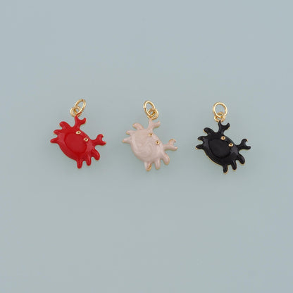 18K Gold Filled Hand Enamel Charm Pendant for Jewelry Making